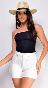 Michelle Denim Shorts - White